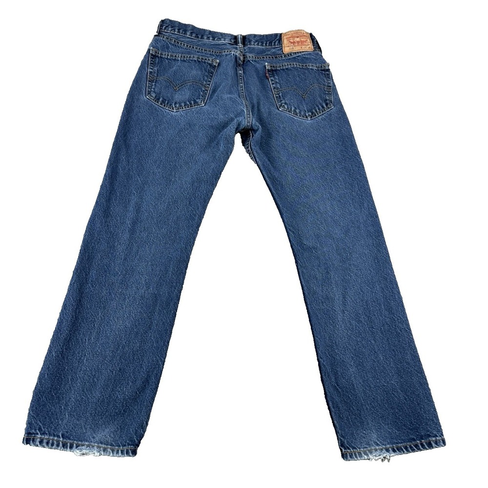 Levi's 505 Regular Fit Blue Denim Jeans Men's 33x30 (Actual 33x29) Medium Wash - Picture 2 of 8